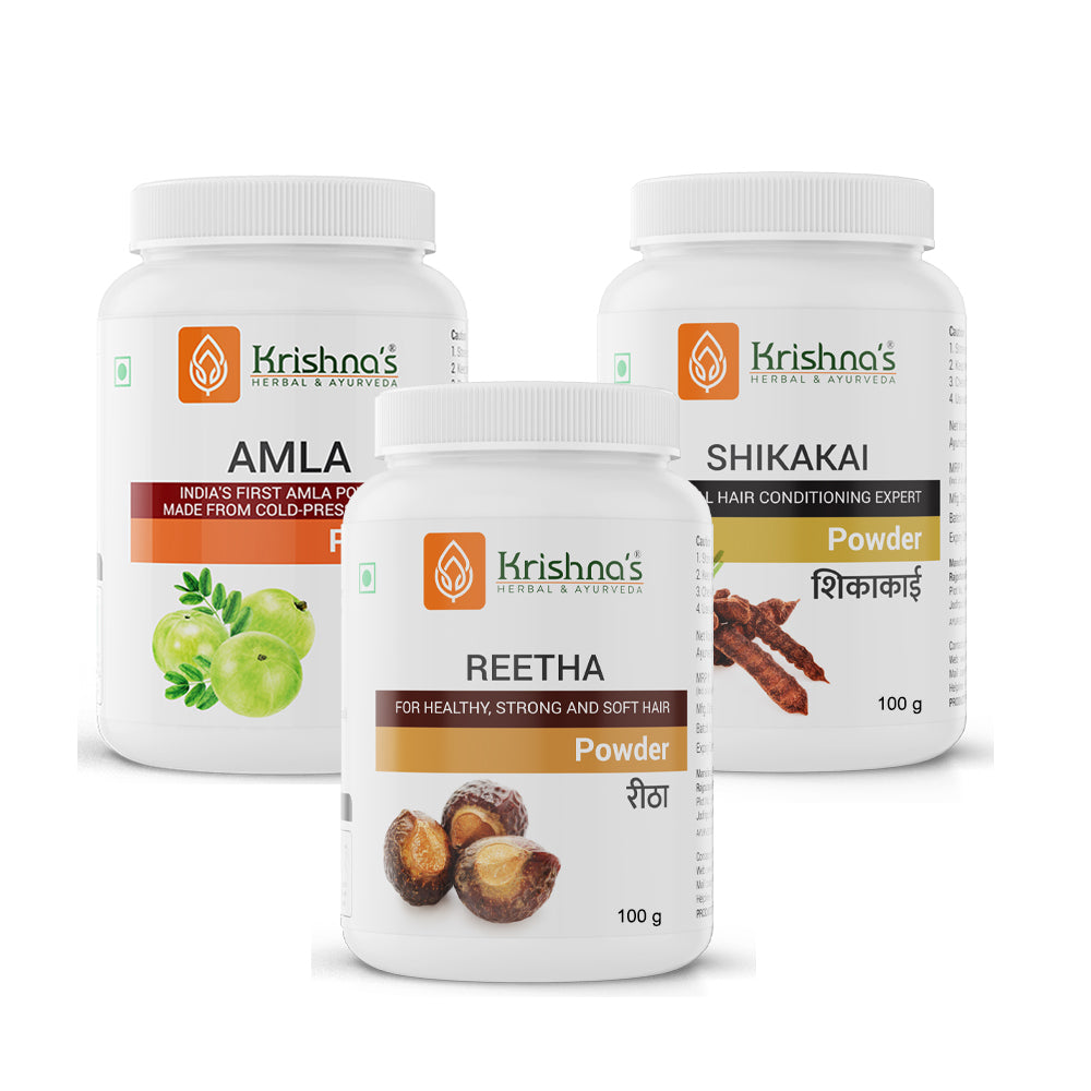Amla Powder 100 g | Reetha Powder 100 g | Shikakai Powder 100 g