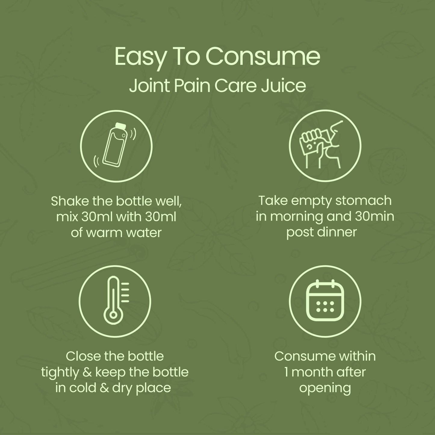 Easy to consume Joint Pain Care juice