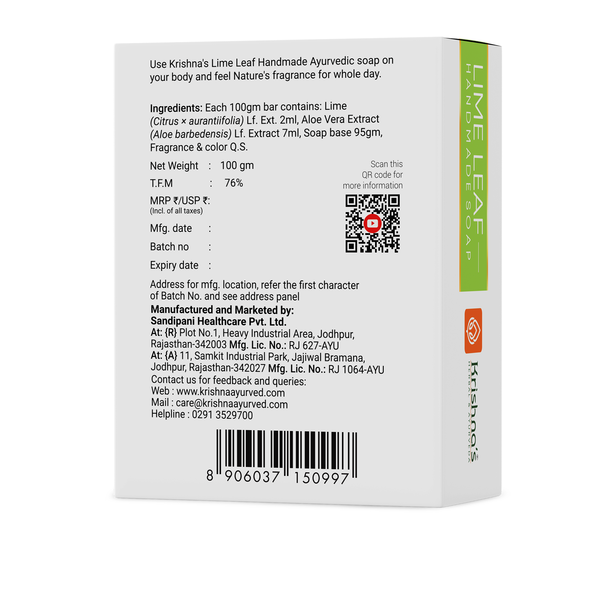 Lime Leaf Handmade Soap