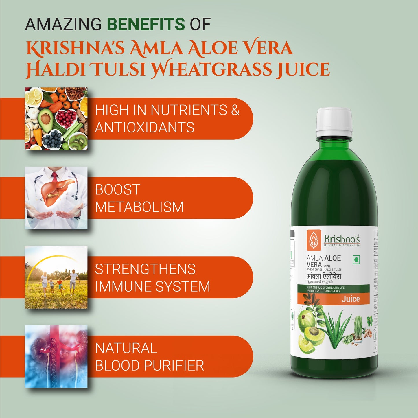 Amla Aloe Vera Wheat grass Haldi Tulsi Juice