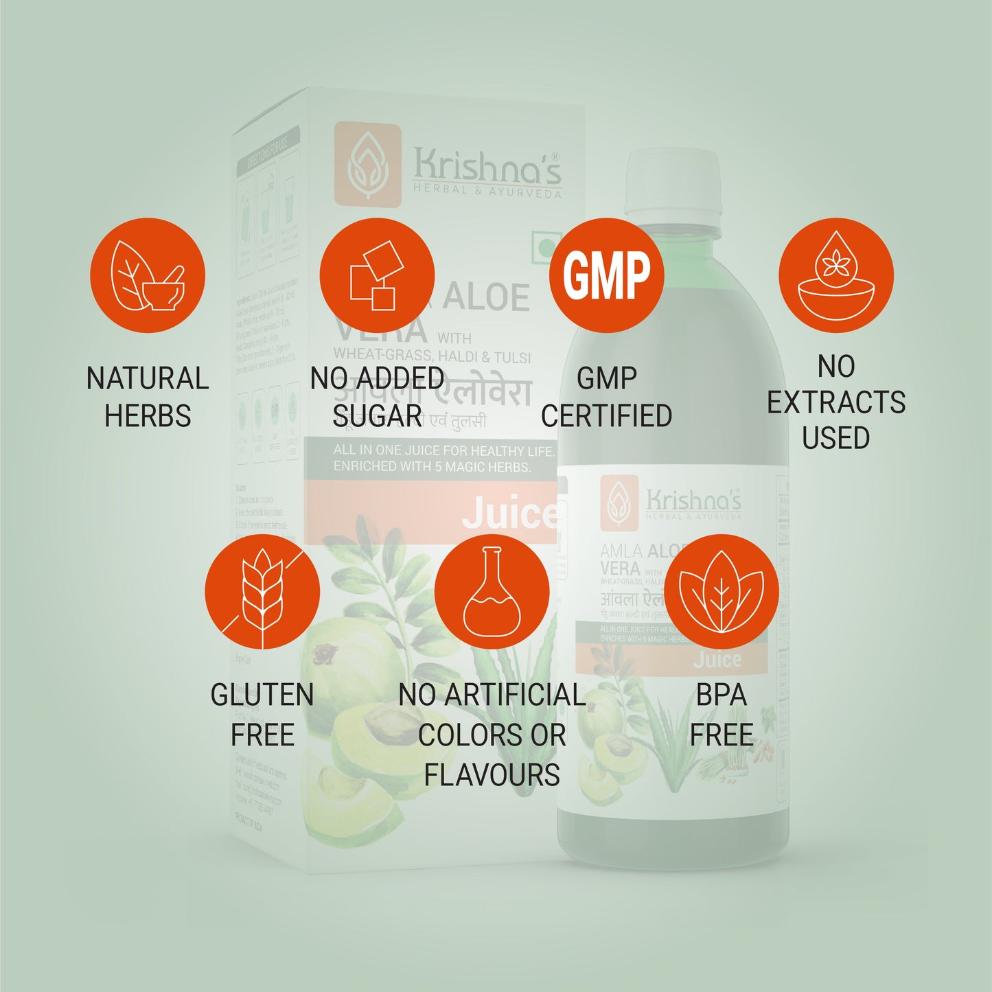 Amla Aloe Vera Wheat grass Haldi Tulsi Juice