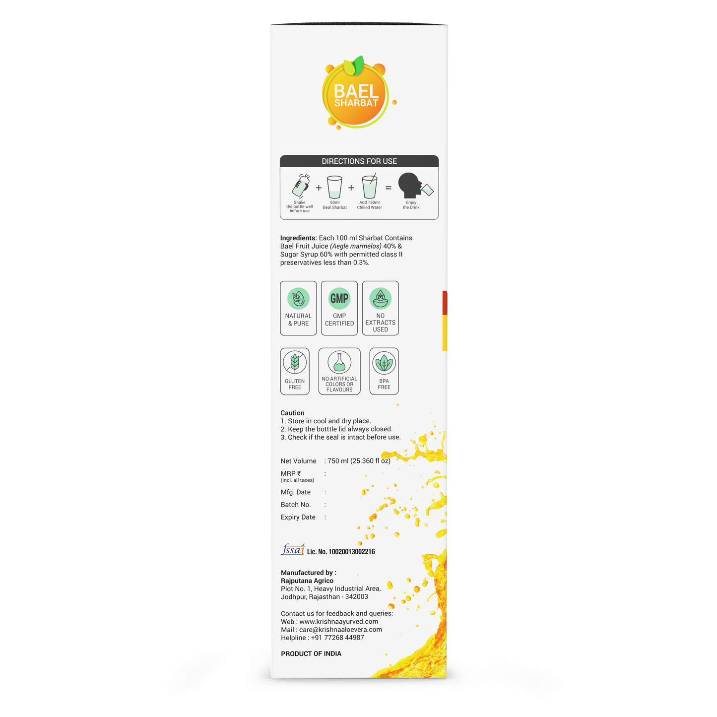 Bael Sharbat Natural Rejuvenation Drink