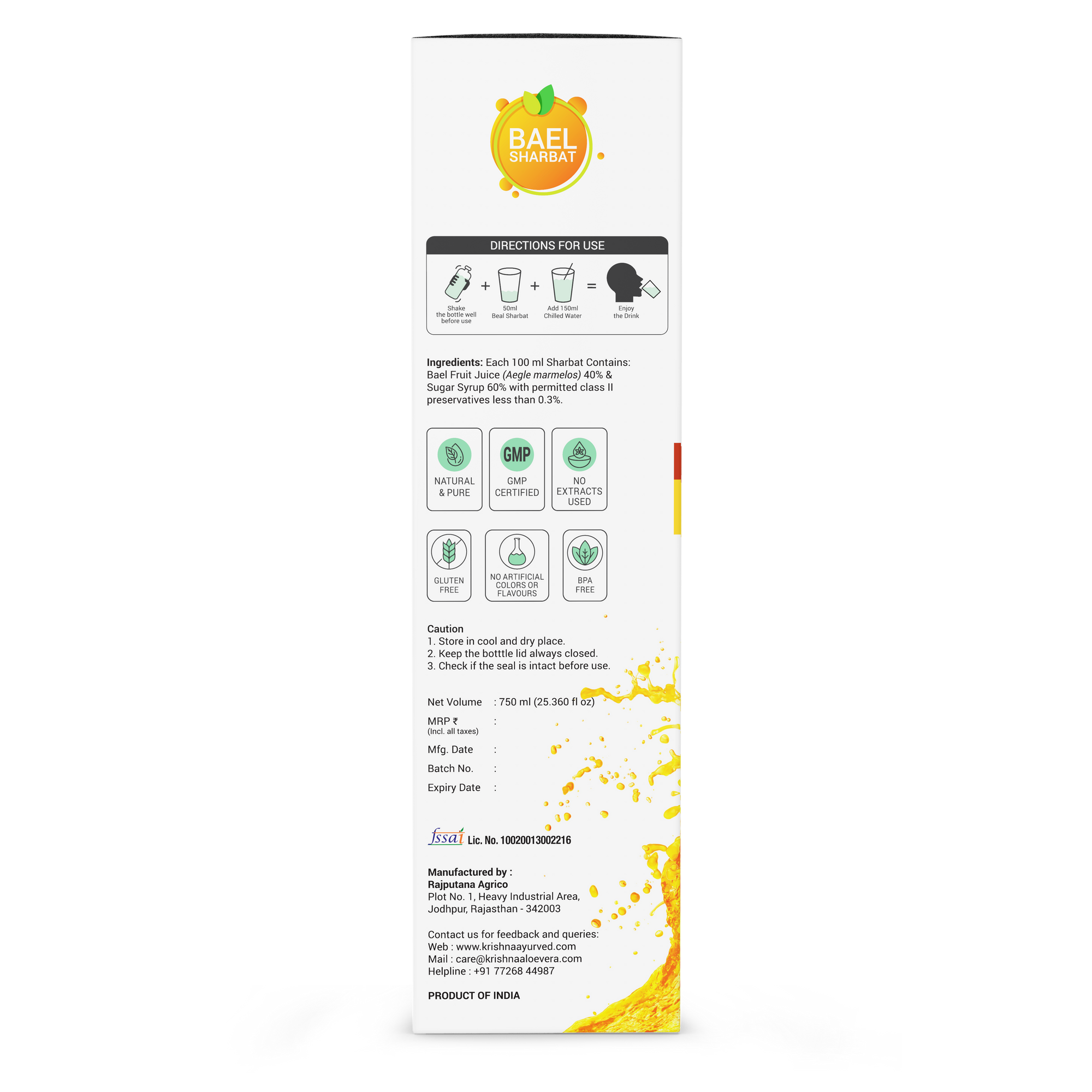 Bael Sharbat Natural Rejuvenation Drink