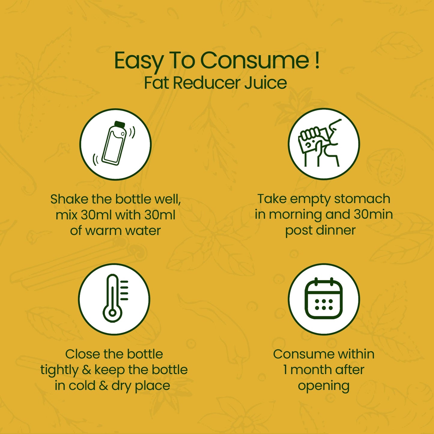 Easy to consume Fat reducer juice