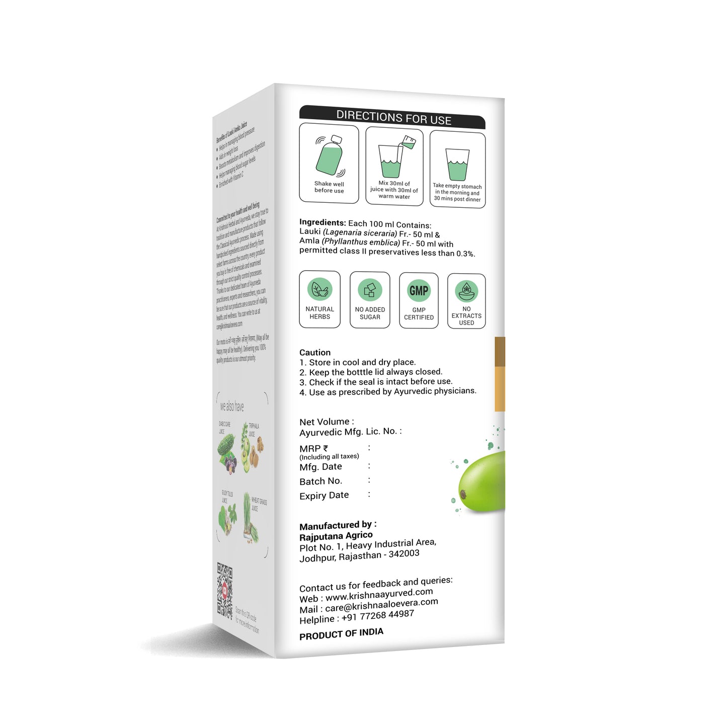 Lauki Amla Juice Direction to Use