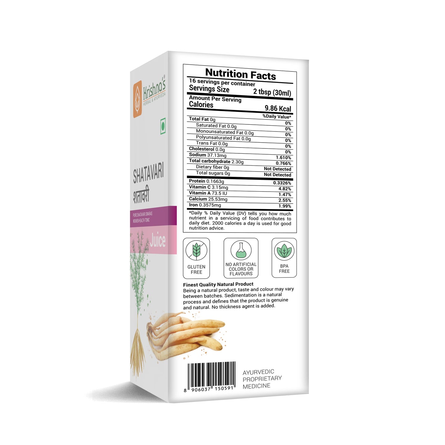 Shatavari Juice Nutrition facts