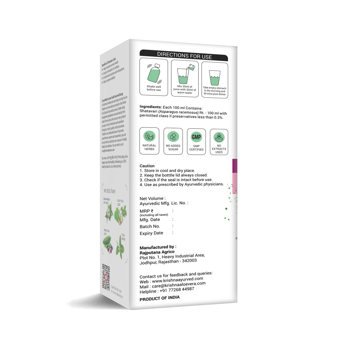 Shatavari Juice Direction to Use