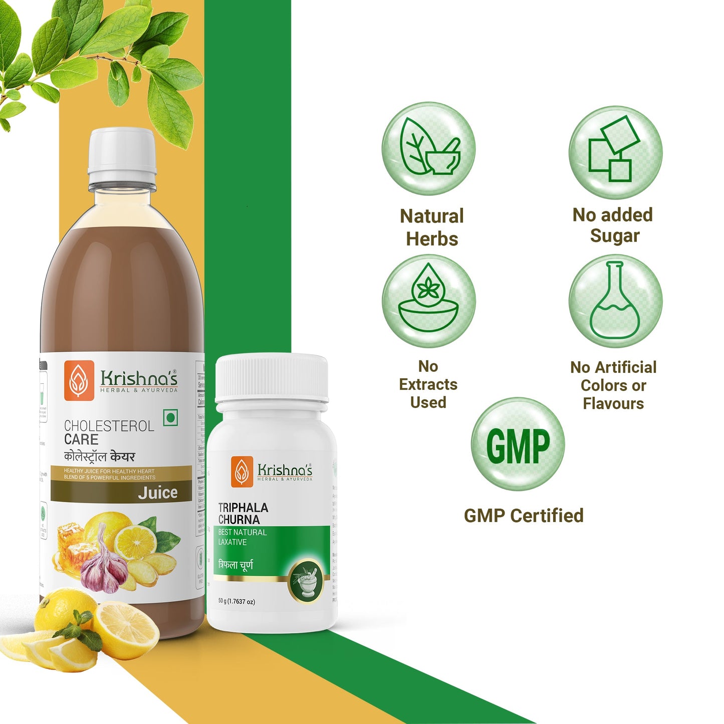 Cholesterol Care Juice 1000 ml | Triphala Churna 50 g